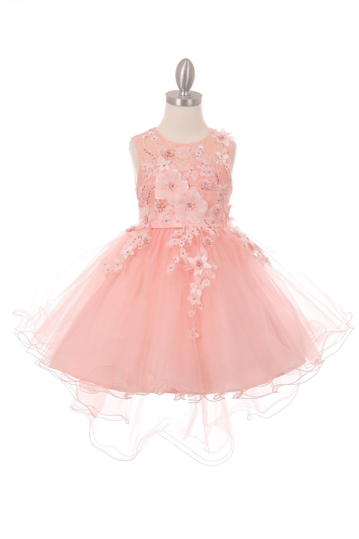 Party / Flower Girl Dress (9038)-Girls-Blush-4-Chacho's Kids