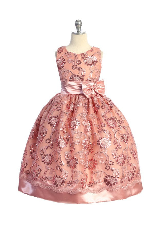 Party / Flower Girl Dress (SS1046)-Girls-Dusty Rose-2-Chacho's Kids