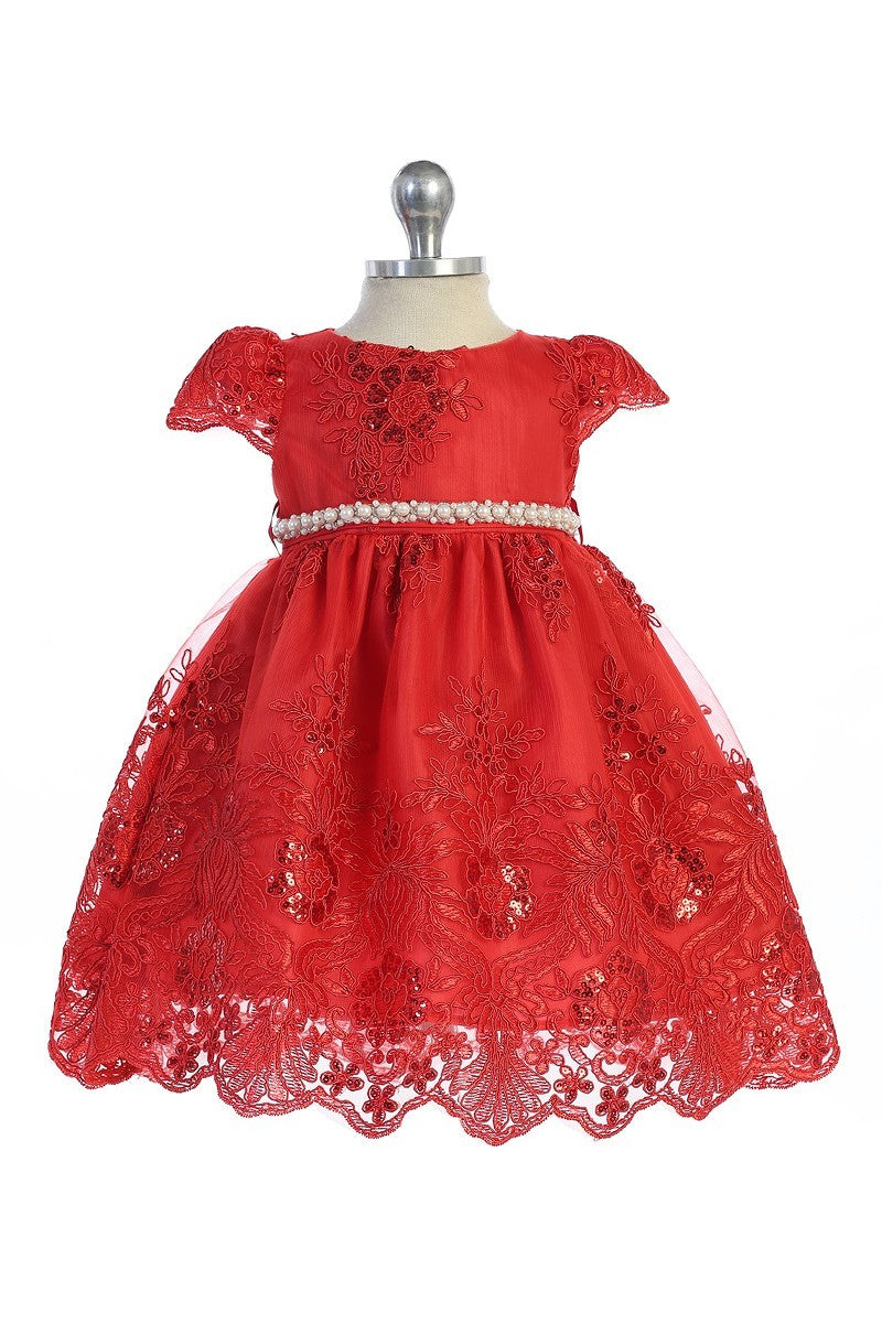 Baby Party / Flower Girl Dress (SS1029BA)-Girls-Red-3M-Chacho's-Kids
