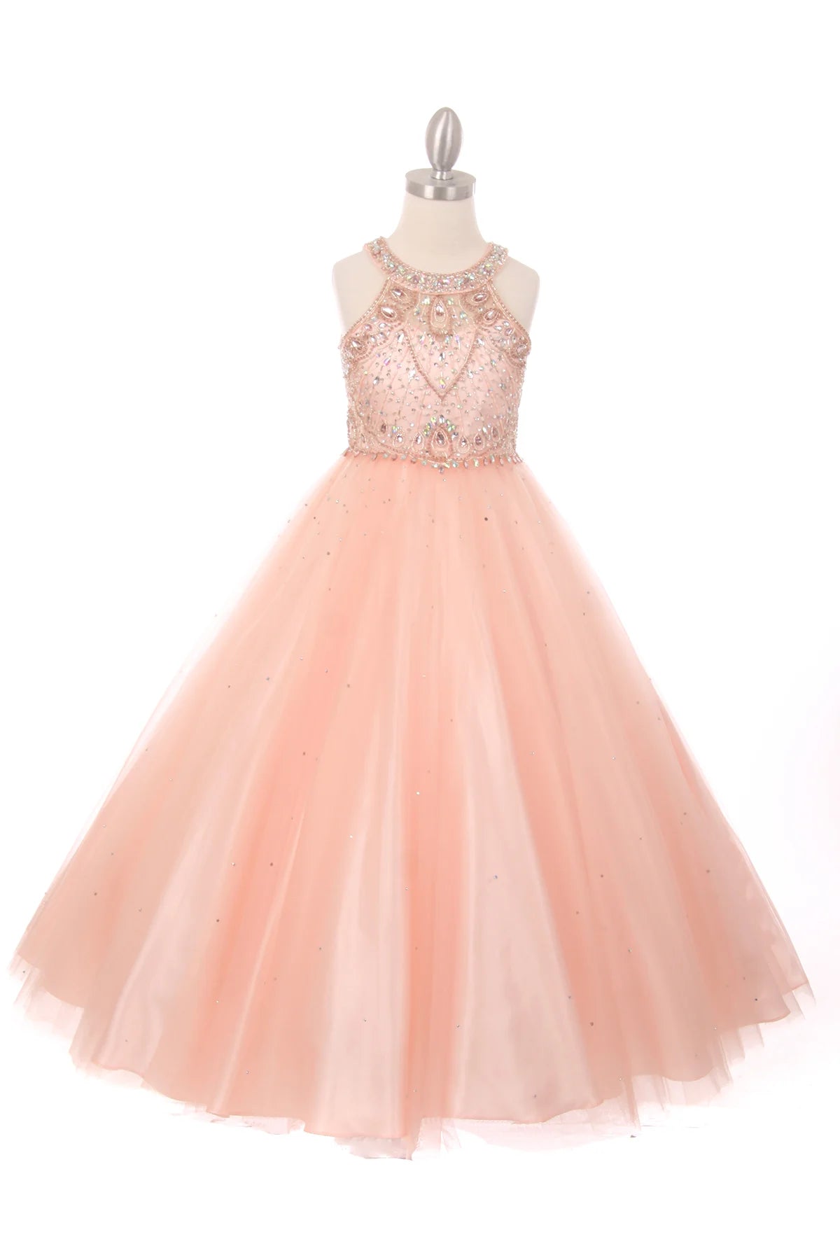 Ball Gown Dress (5027)-Girls-Blush-4-Chacho's Kids