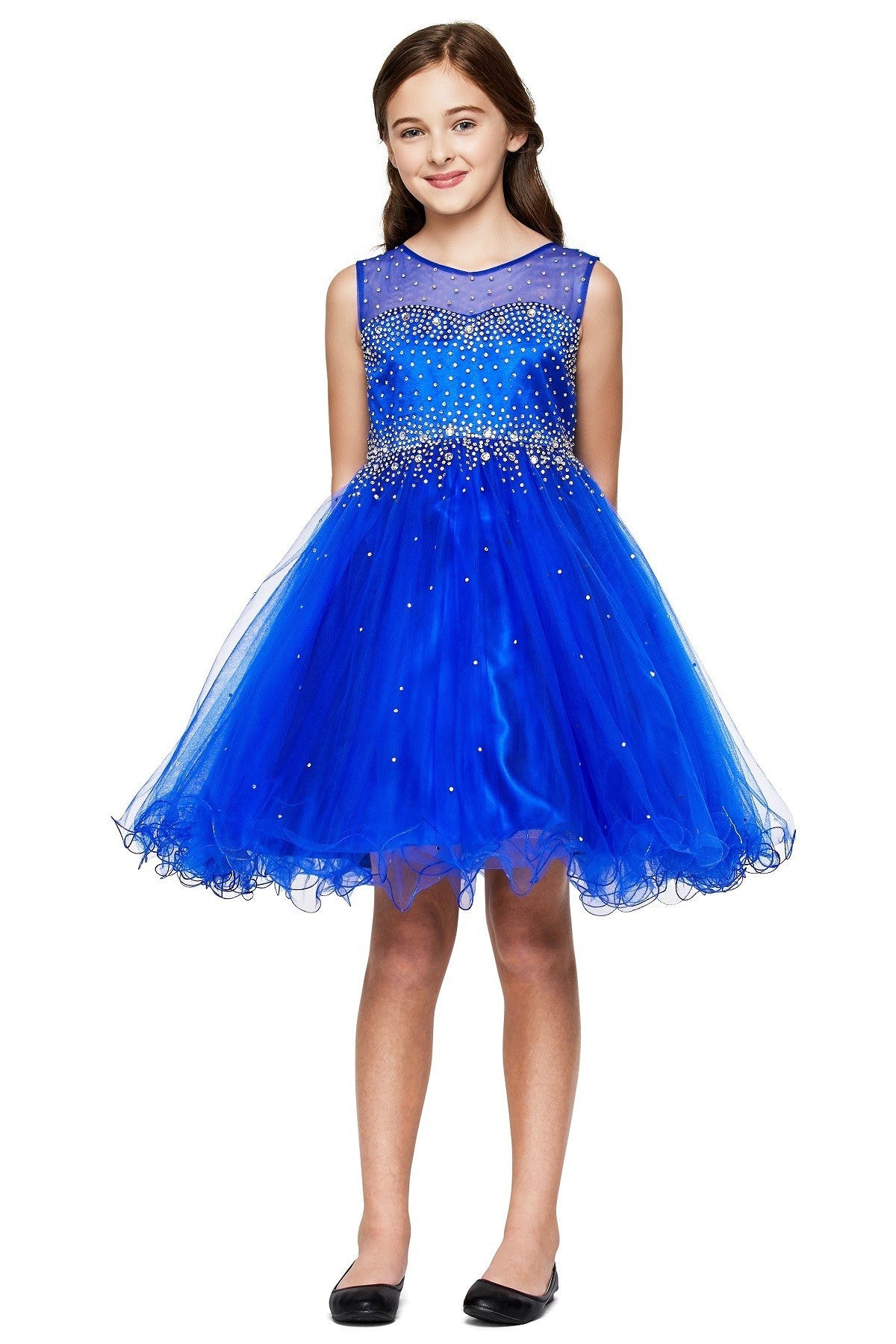 Party / Flower Girl Dress (5029)-Girls-Royal Blue-4-Chacho's Kids