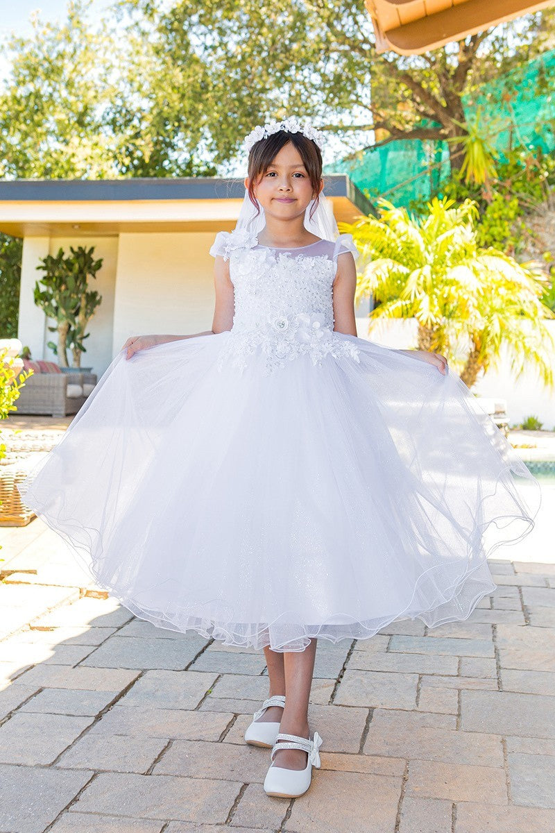 First Communion White Dress (2019)-Girls-Chacho's Kids