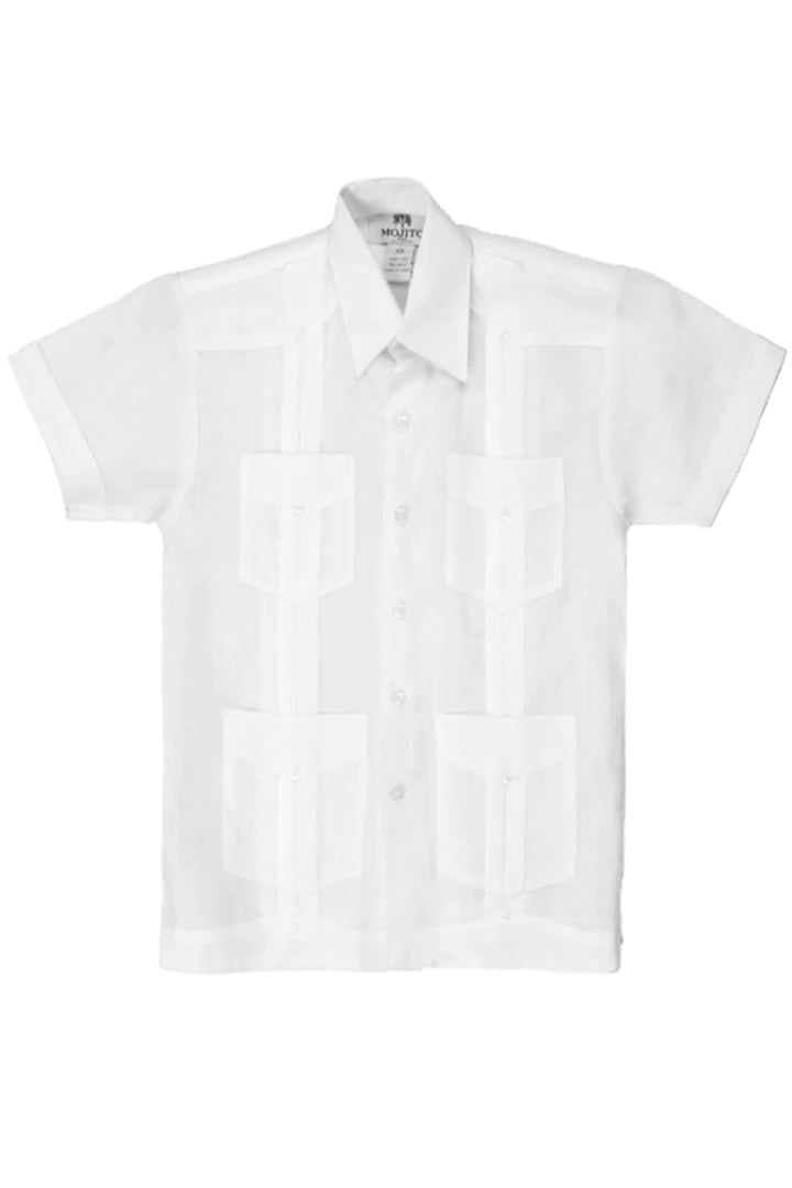 Boys Guayabera White Linen (4993-4995)-Boys-Chacho’s Kids