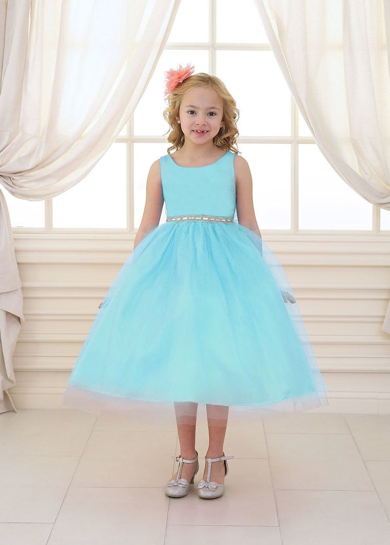 Party / Flower Girl Dress (D-754)-Girls-Aqua-2-Chacho's Kids