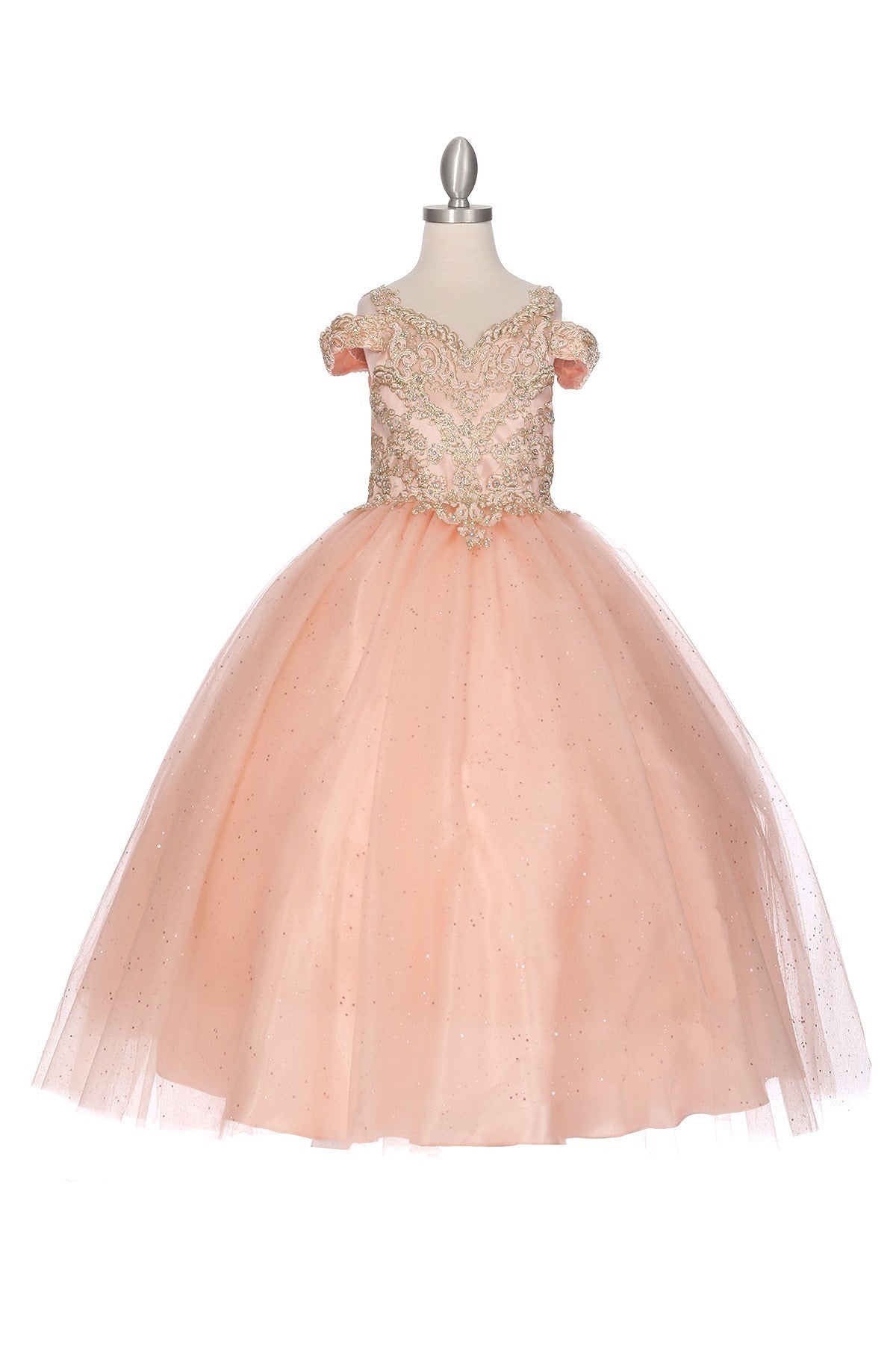 Ball Gown Dress (8028)-Girls-Blush-2-Chacho's Kids