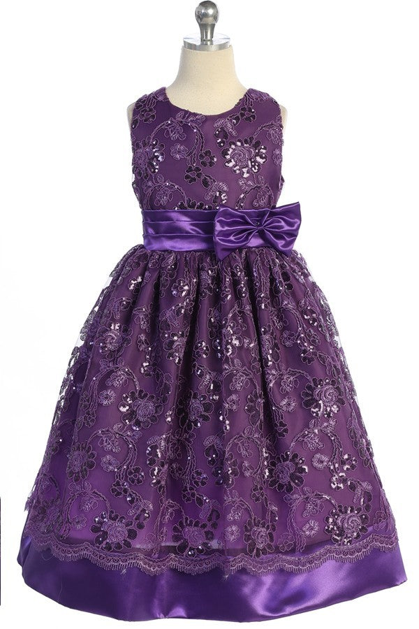 Party / Flower Girl Dress (SS1046)-Girls-Purple-2-Chacho's Kids