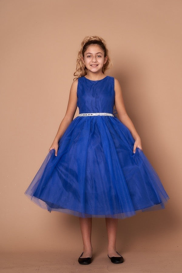Party / Flower Girl Dress (D-754)-Girls-Royal Blue-2-Chacho's Kids