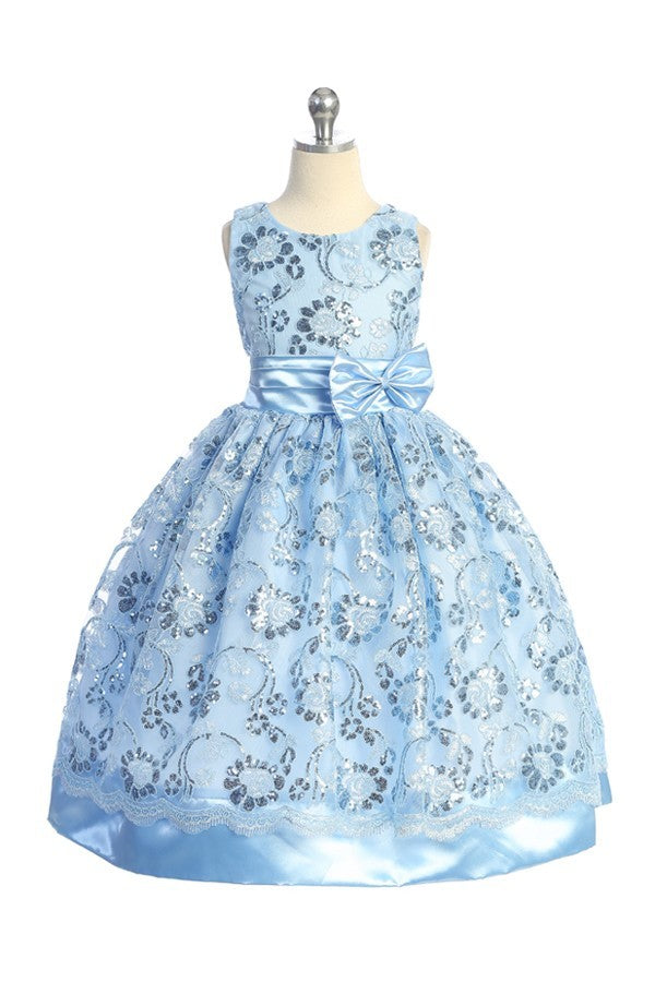 Party / Flower Girl Dress (SS1046)-Girls-Baby Blue-2-Chacho's Kids