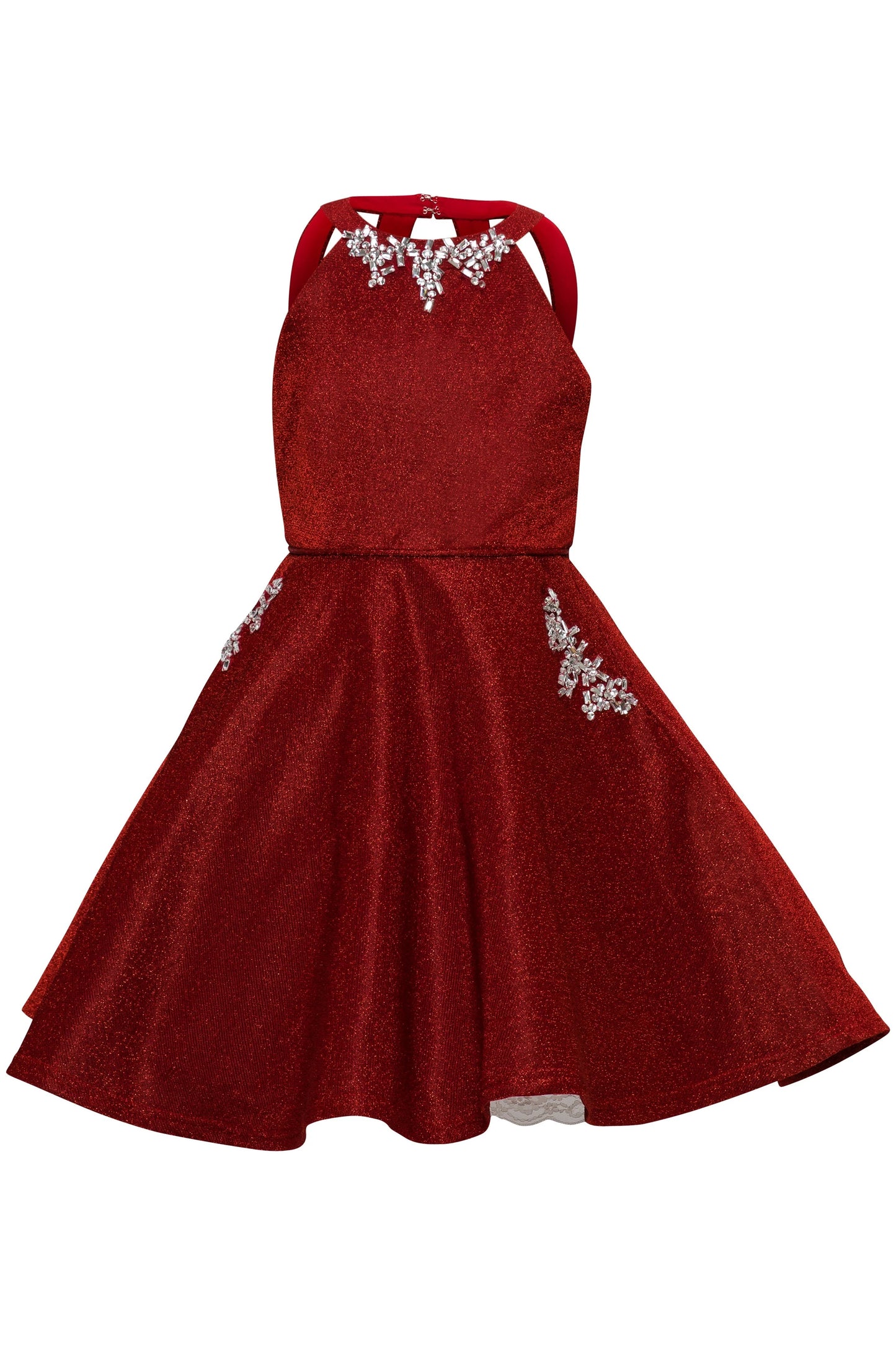Party / Flower Girl Dress (5085)-Girls-Red-2-Chacho's Kids