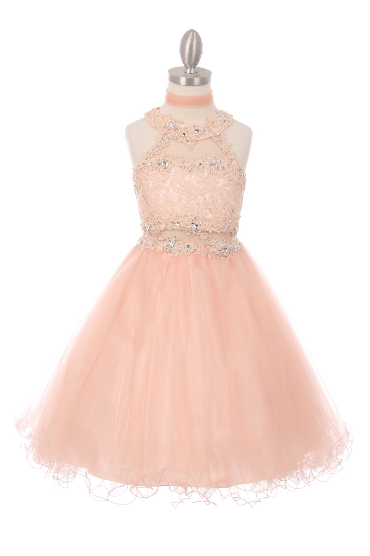 Party / Flower Girl Dress (5040)-Girls-Blush-4-Chacho's Kids