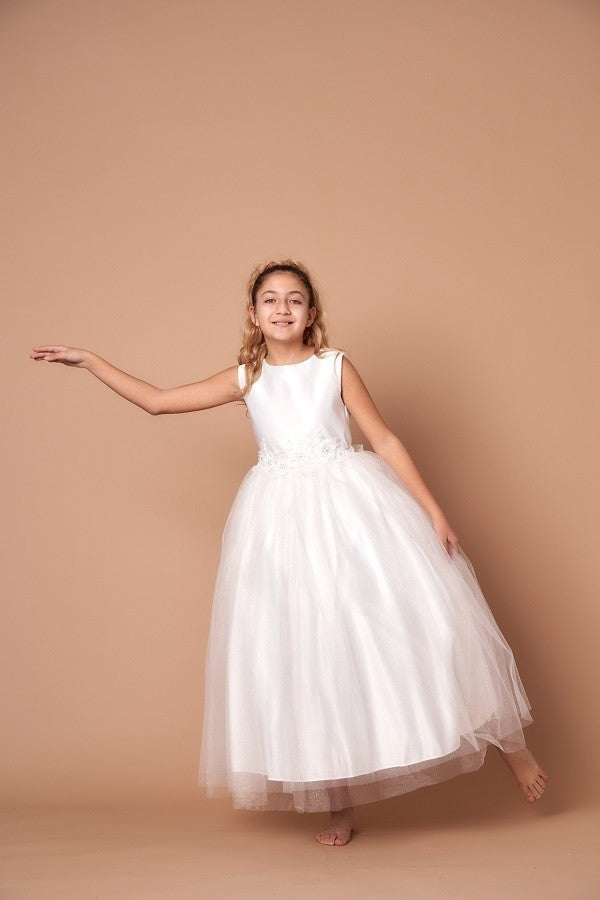 First Communion White Dress (D-812)-Girls-Ivory-8-Chacho's Kids