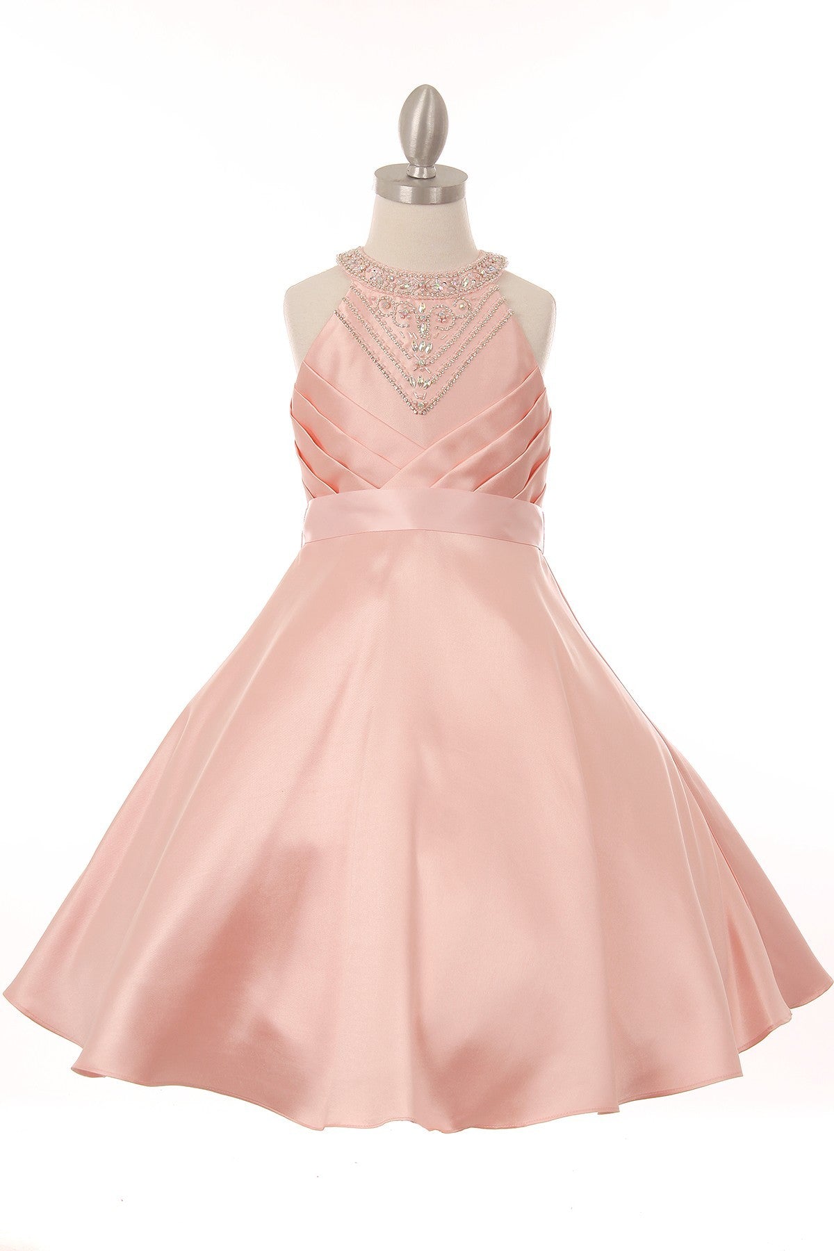 Party / Flower Girl Dress (5073)-Girls-Blush-2-Chacho's Kids