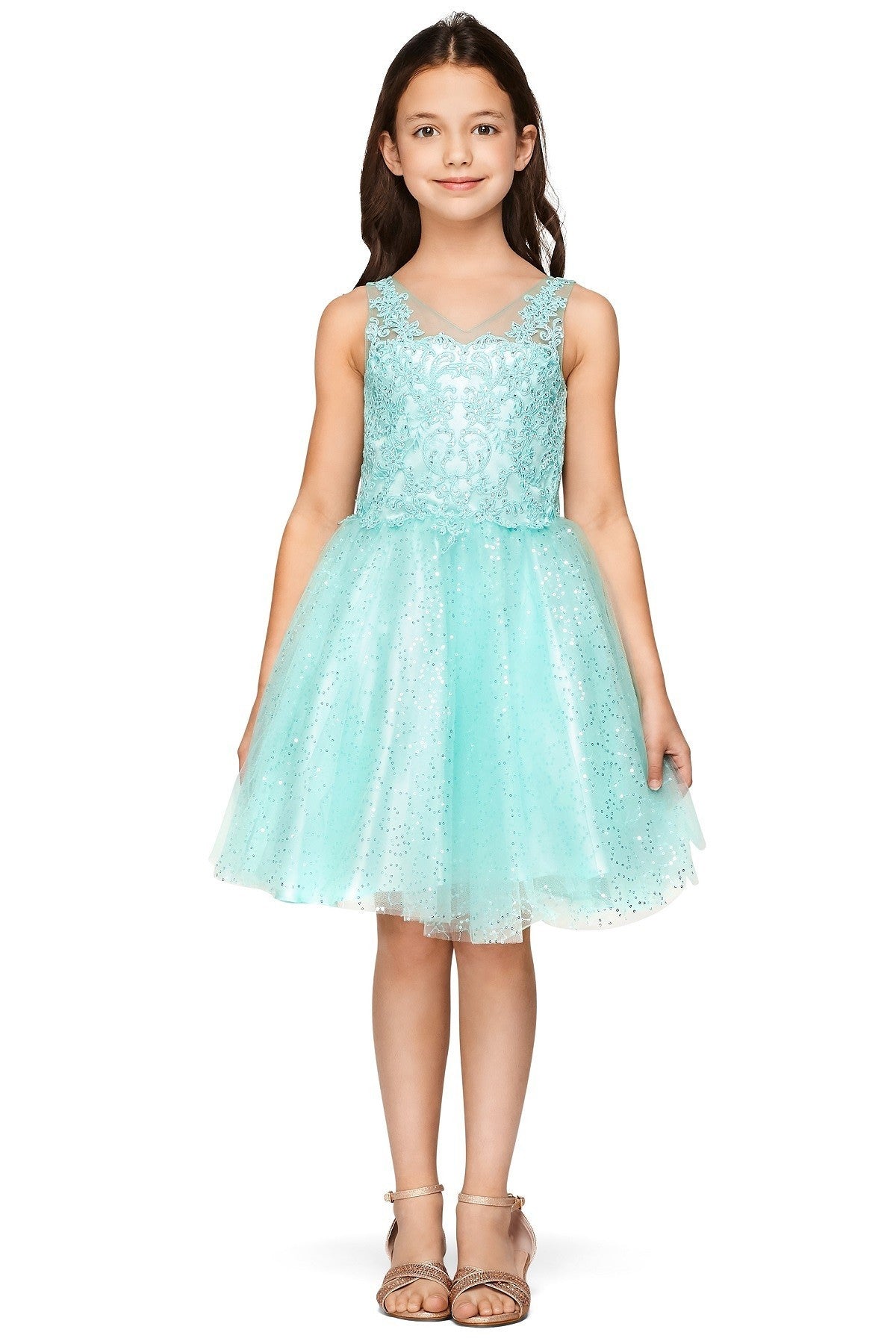 Party / Flower Girl Dress (5088)-Girls-Mint-2-Chacho's Kids