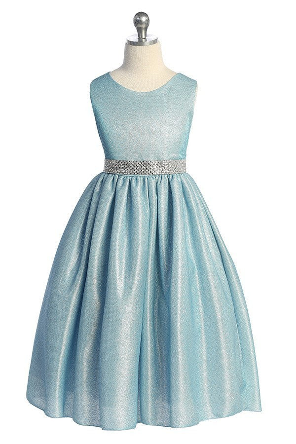 Party / Flower Girl Dress (SS1050)-Girls-Aqua-2-Chacho's Kids