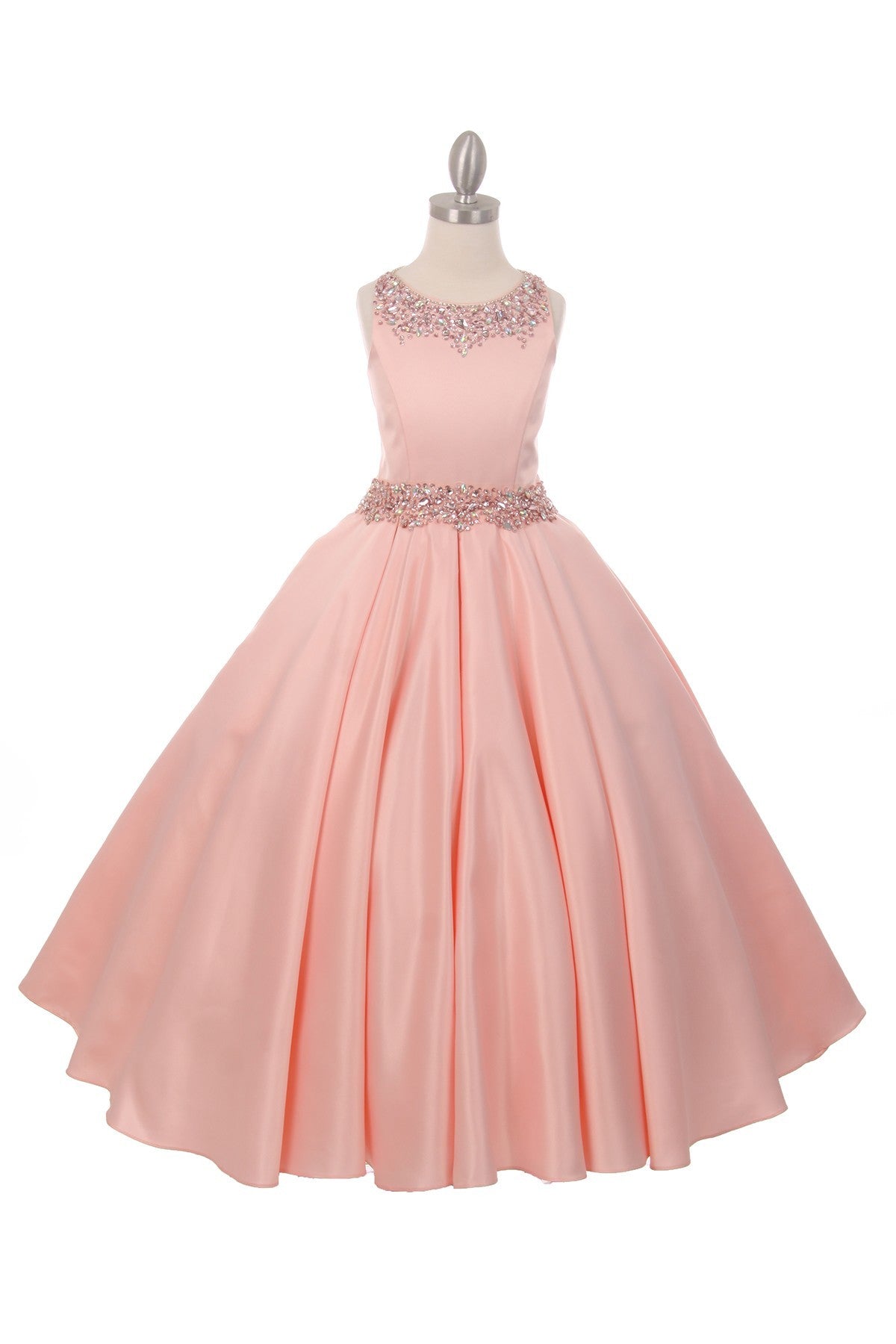 Ball Gown Dress (5047)-Girls-Blush-2-Chacho's Kids