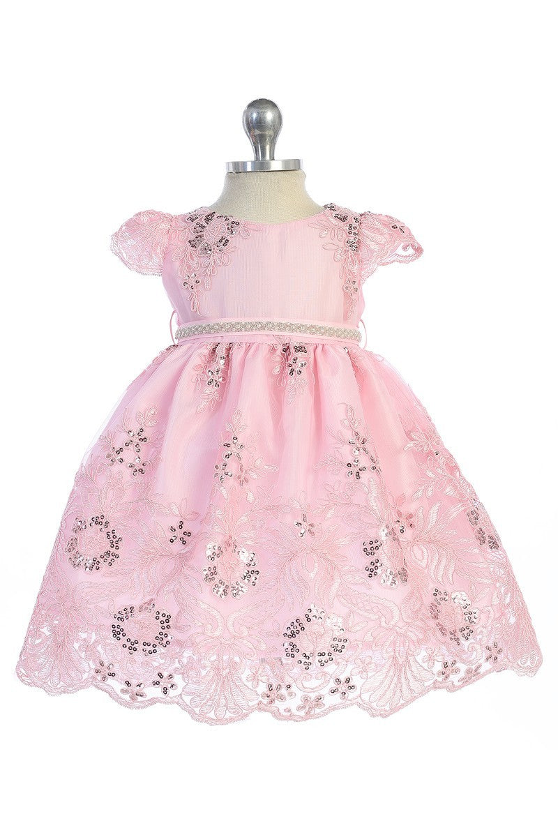 Baby Party / Flower Girl Dress (SS1029BA)-Girls-Pink-3M-Chacho's-Kids