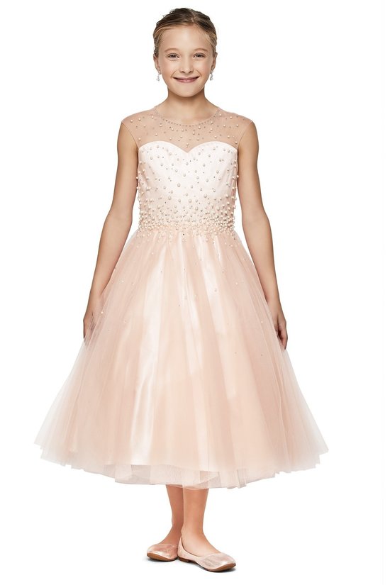 Party / Flower Girl Dress (5053)-Girls-Blush-4-Chacho's Kids