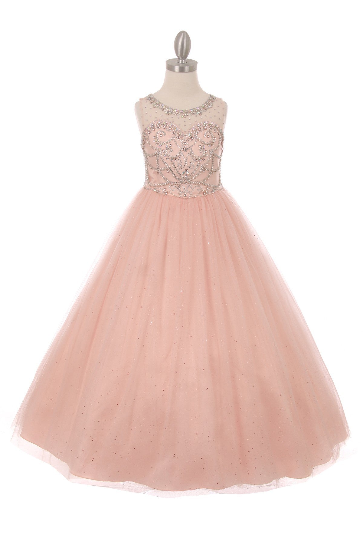 Ball Gown Dress (5042)-Girls-Blush-2-Chacho's Kids