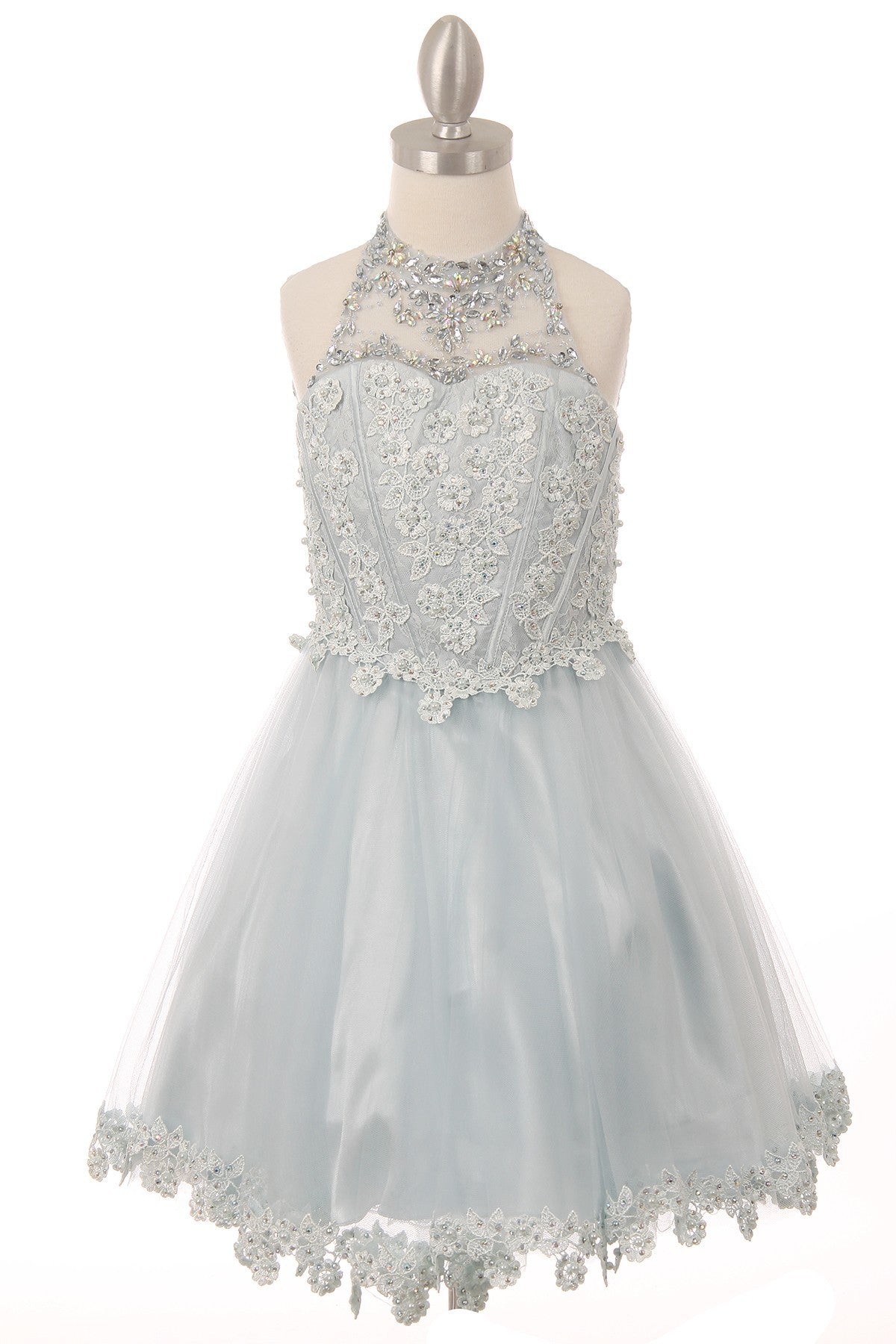 Party / Flower Girl Dress (8500)-Girls-Blue-4-Chacho's Kids