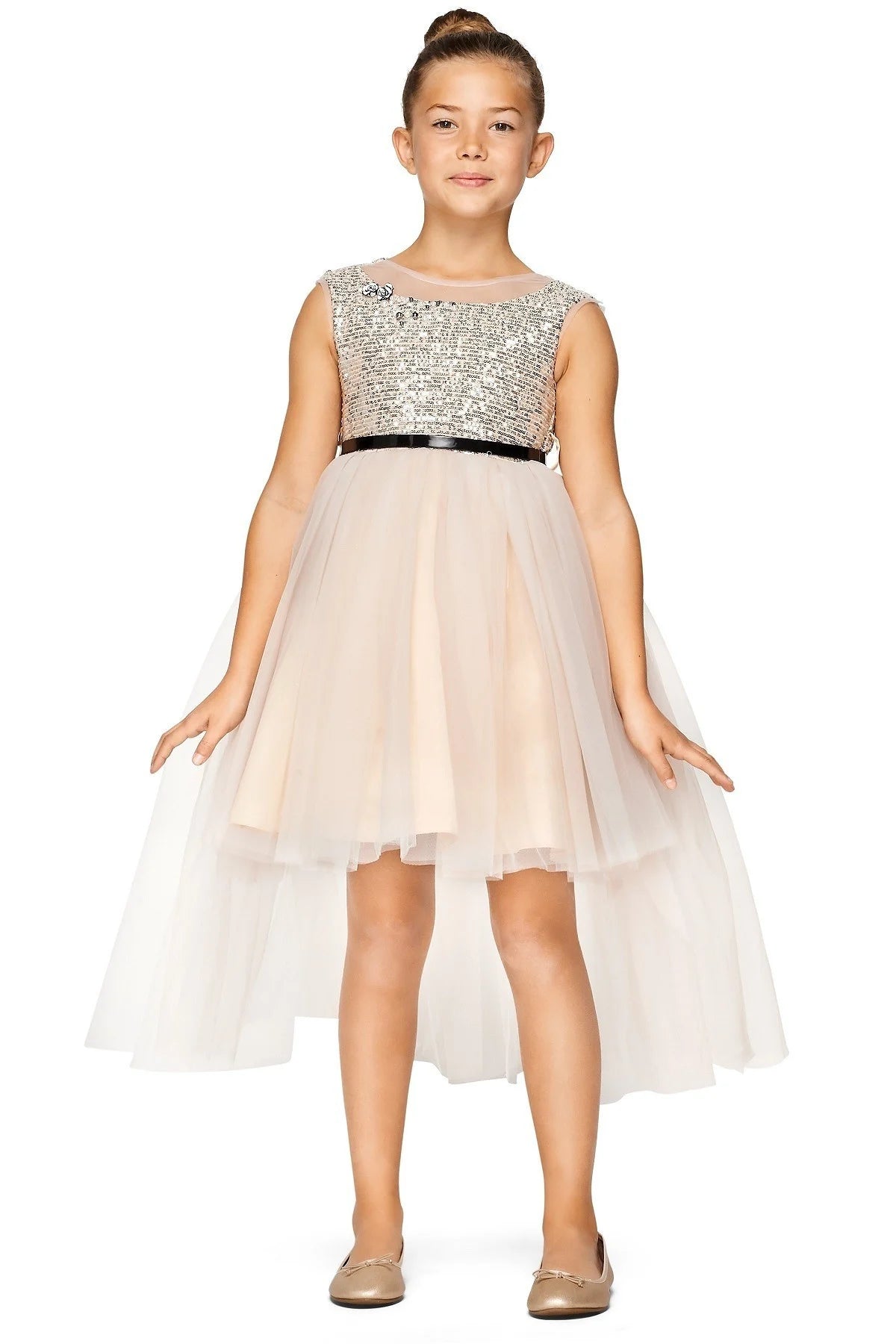 Party / Flower Girl Dress (5098)-Girls-Champagne-2-Chacho's Kids
