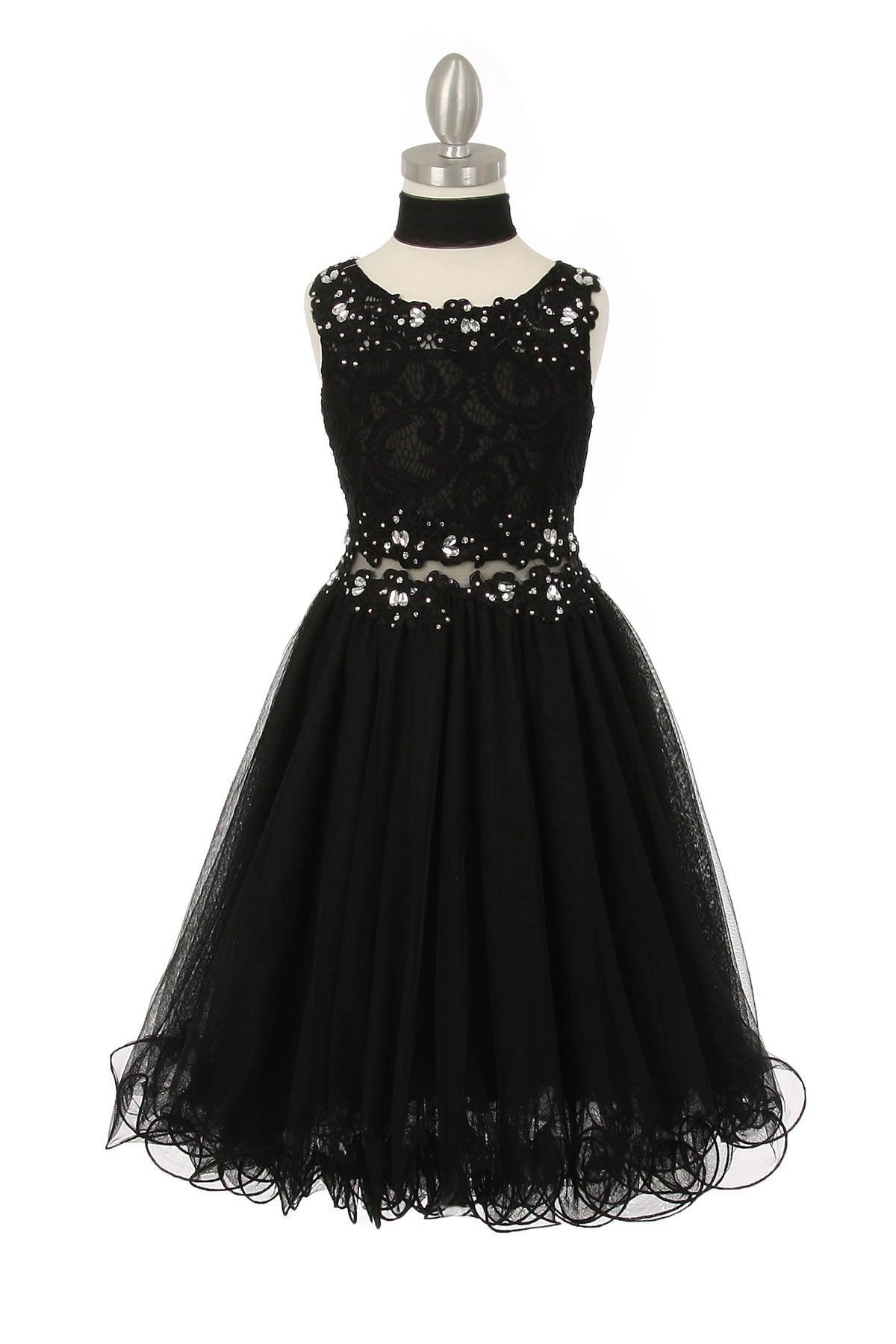 Party / Flower Girl Dress (5010)-Girls-Black-4-Chacho's Kids
