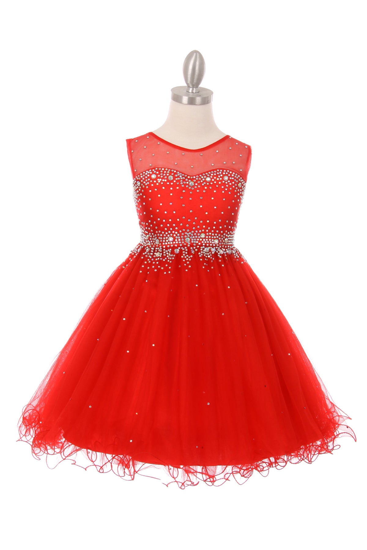 Party / Flower Girl Dress (5029)-Girls-Red-4-Chacho's Kids