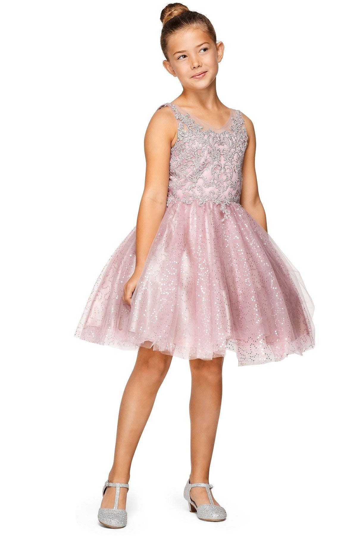 Party / Flower Girl Dress (5088)-Girls-Mauve-2-Chacho's Kids