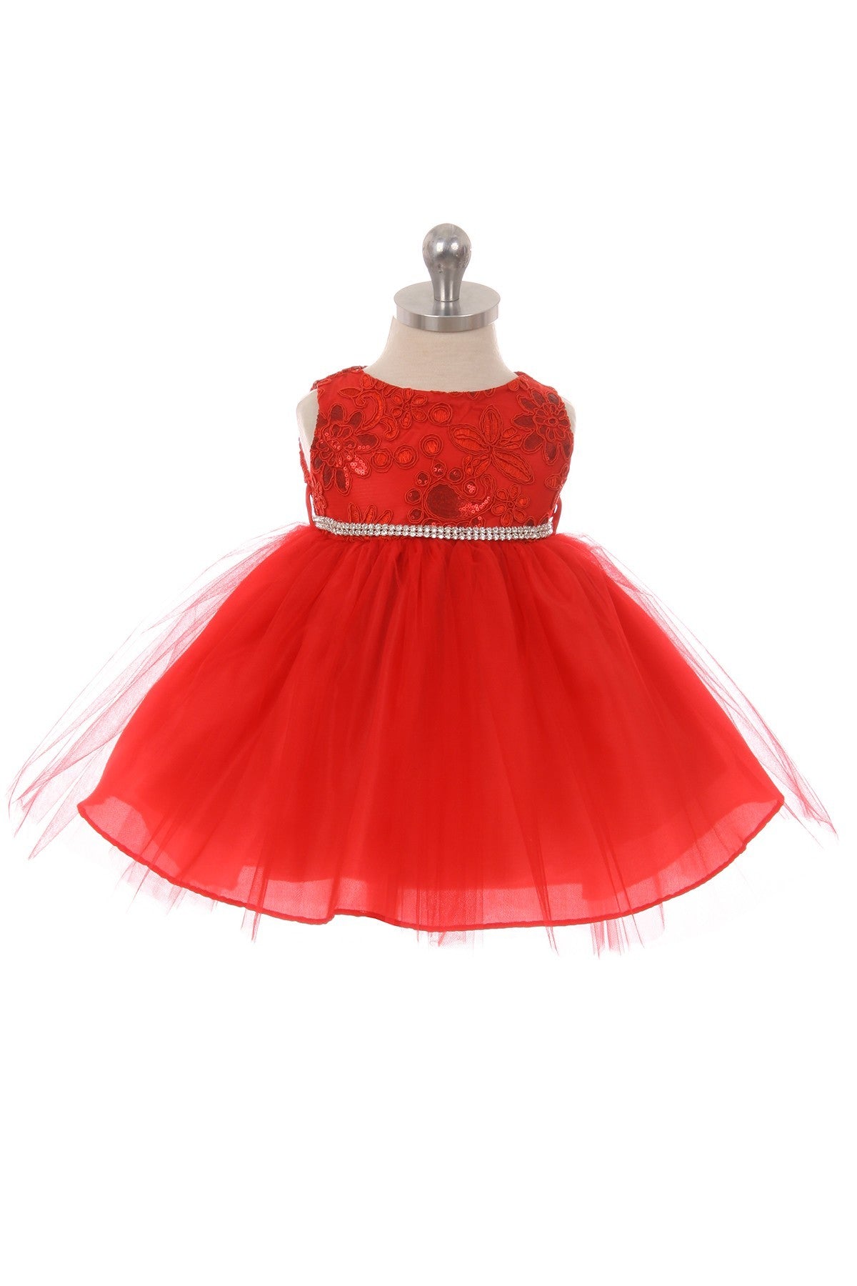 Baby Party / Flower Girl Dress (SS1027BA)-Girls-Red-3M-Chacho's-Kids
