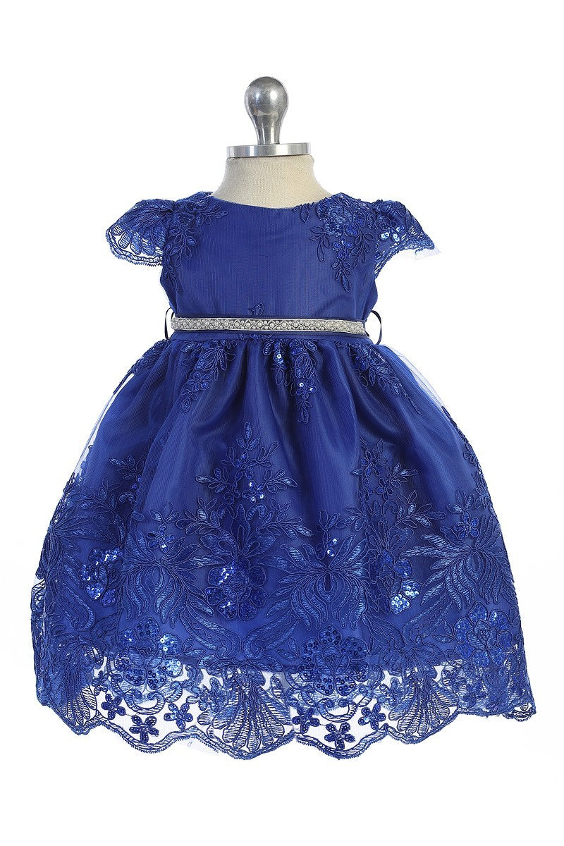 Baby Party / Flower Girl Dress (SS1029BA)-Girls-Royal Blue-3M-Chacho's-Kids