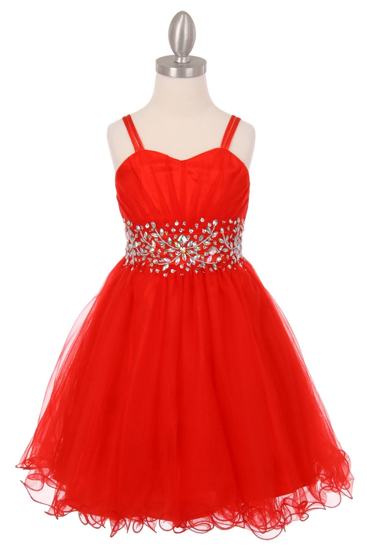 Party / Flower Girl Dress (65008)-Girls-Red-4-Chacho's Kids