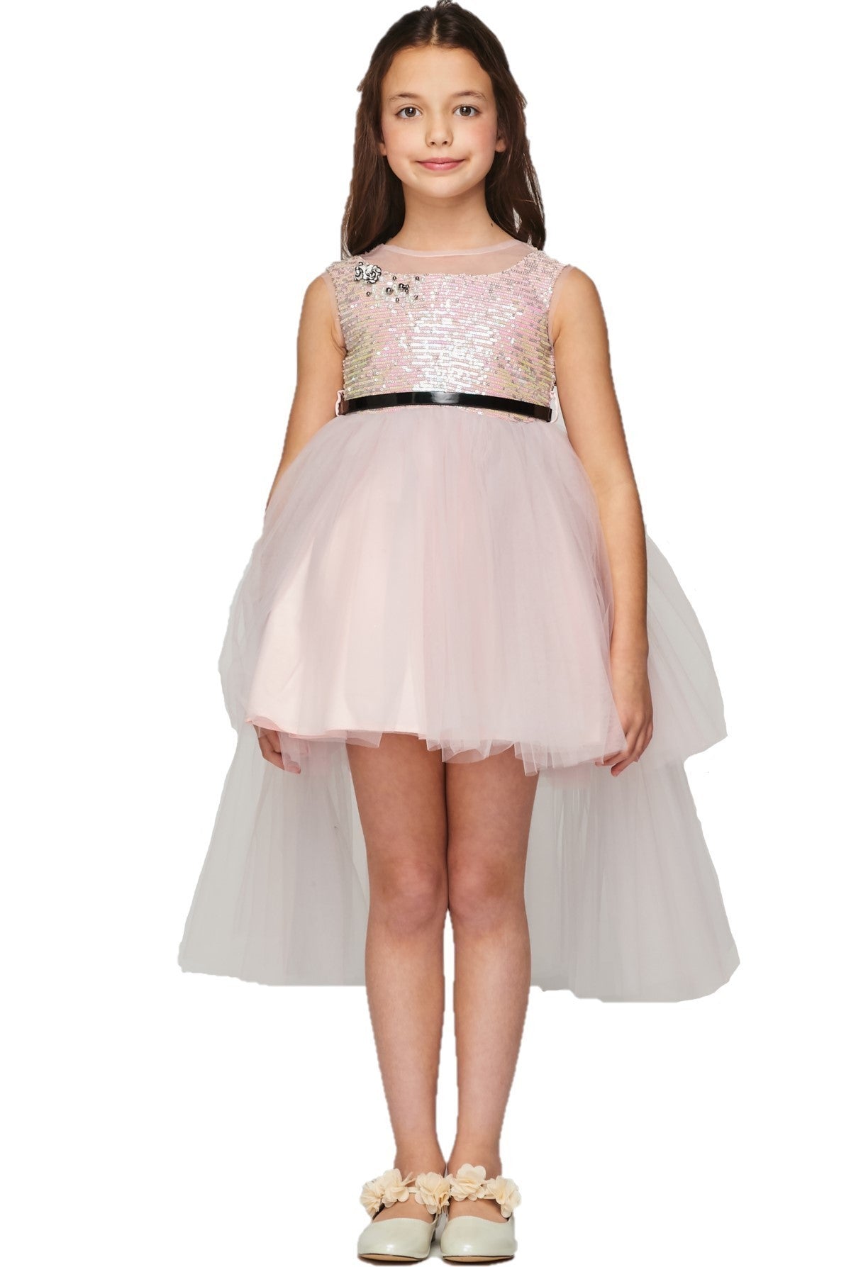Party / Flower Girl Dress (5098)-Girls-Pink-2-Chacho's Kids