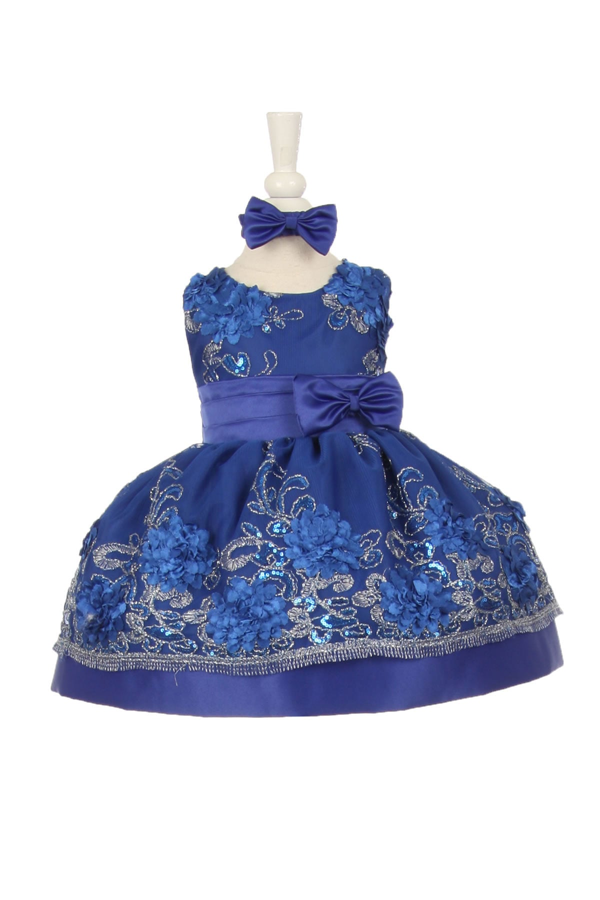 Baby Party / Flower Girl Dress (SS3006C)-Girls-Royal Blue-3M-Chacho's-Kids