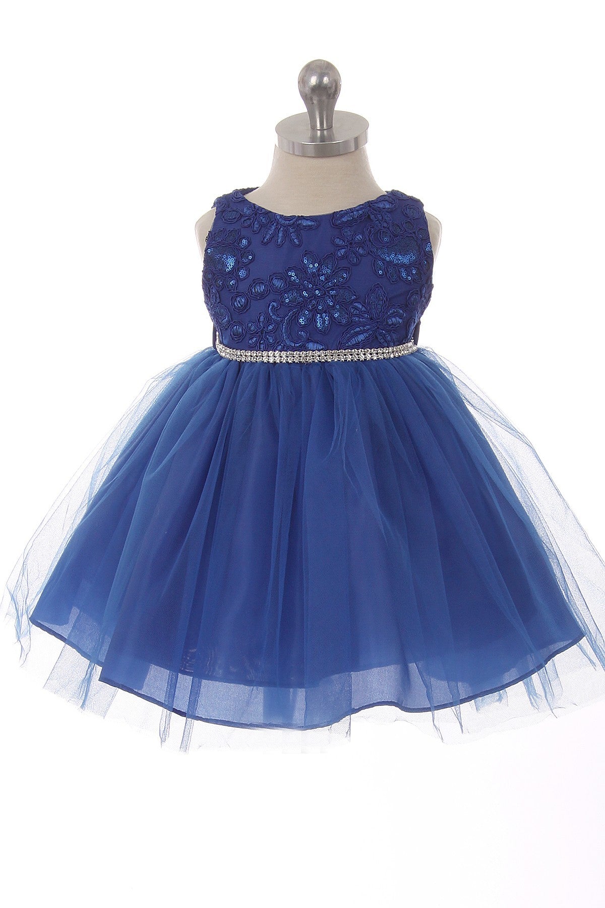 Baby Party / Flower Girl Dress (SS1027BA)-Girls-Royal Blue-3M-Chacho's-Kids