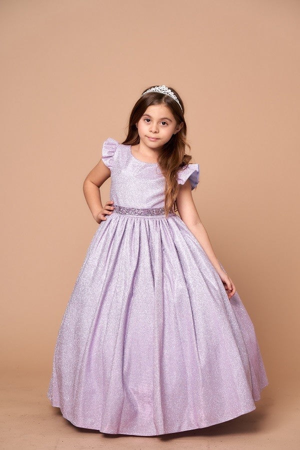 Ball Gown Dress (D-828)-Girls-Lilac-2-Chacho's Kids