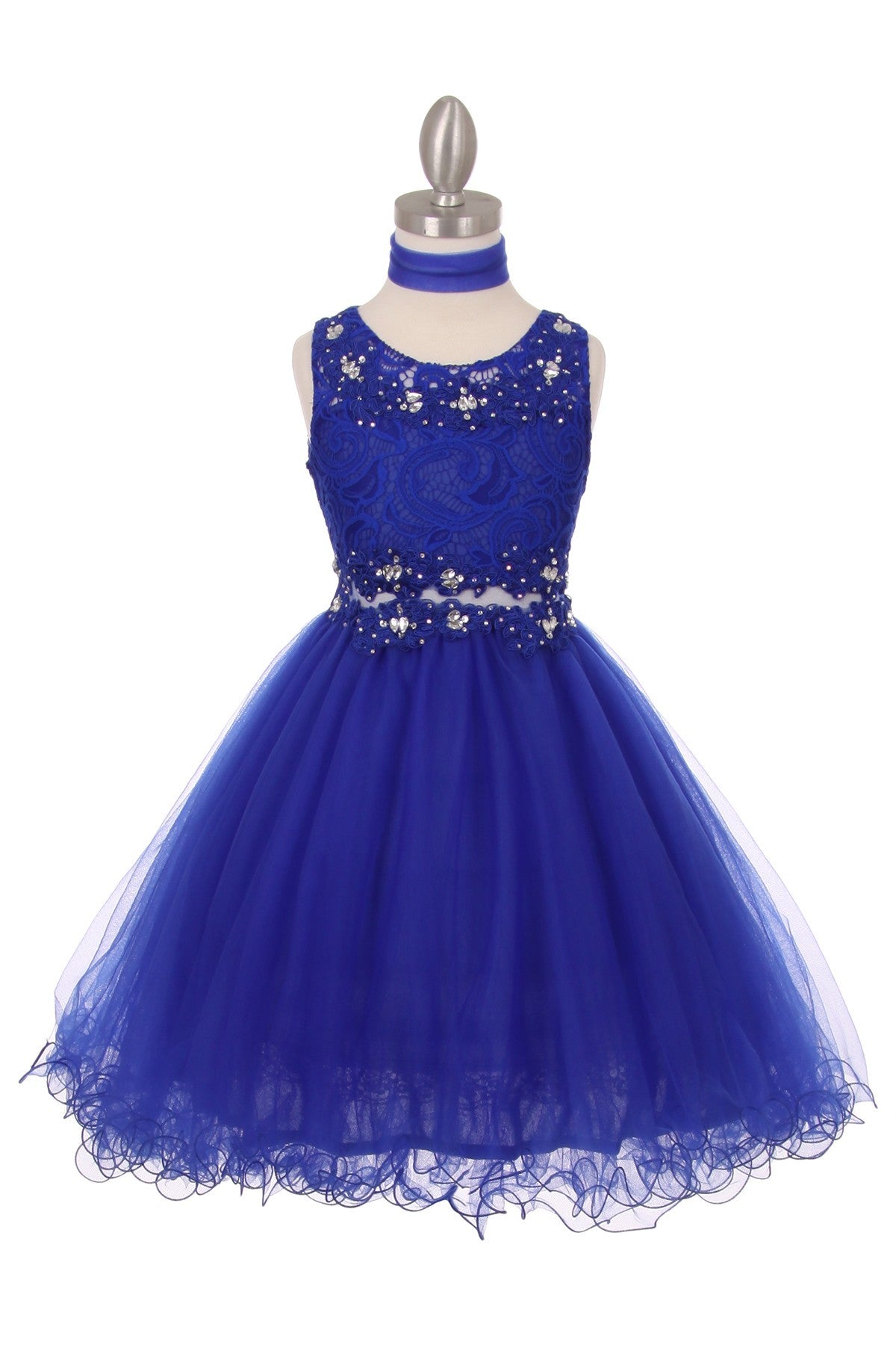 Party / Flower Girl Dress (5010)-Girls-Royal Blue-4-Chacho's Kids