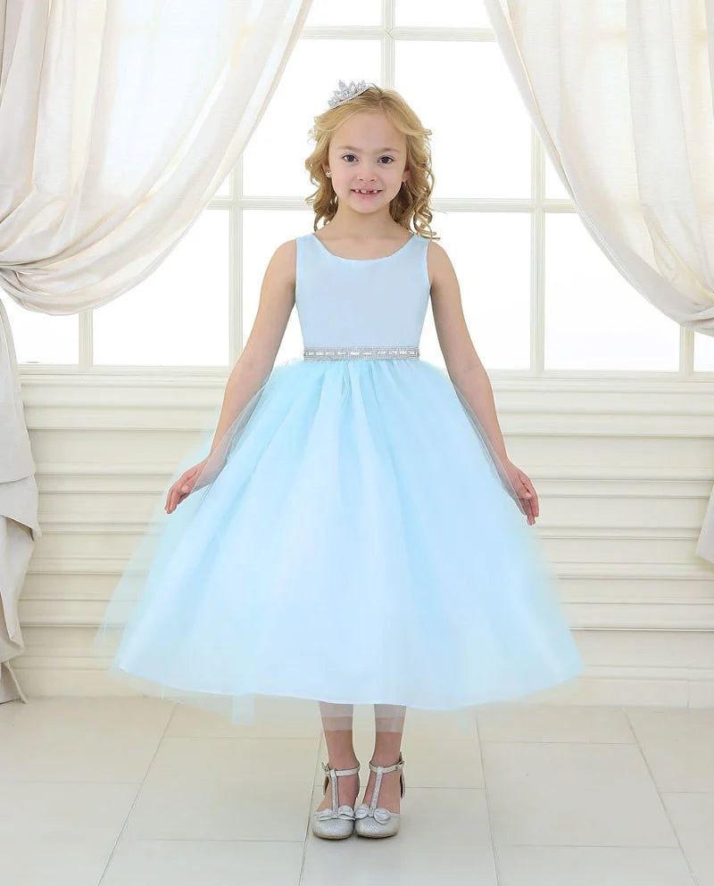 Party / Flower Girl Dress (D-754)-Girls-Light Blue-2-Chacho's Kids