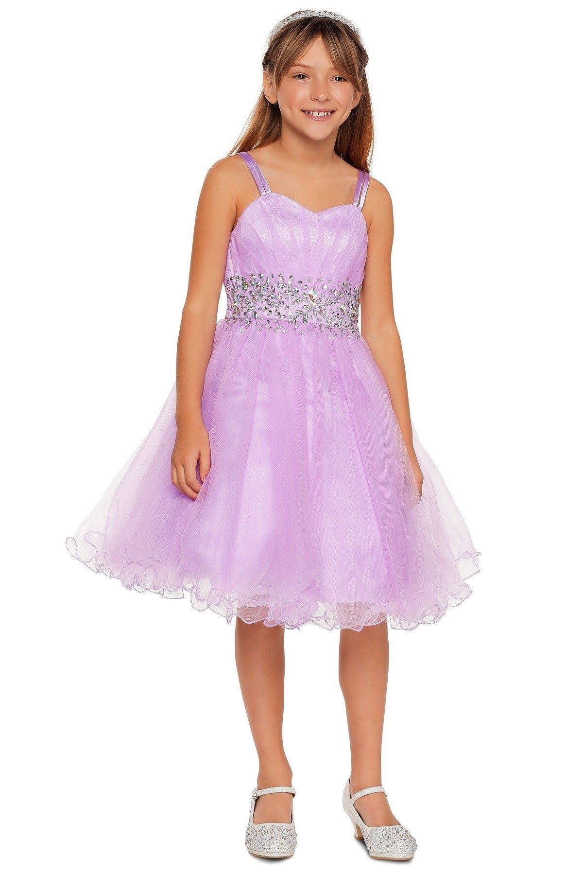 Party / Flower Girl Dress (65008)-Girls-Lilac-4-Chacho's Kids