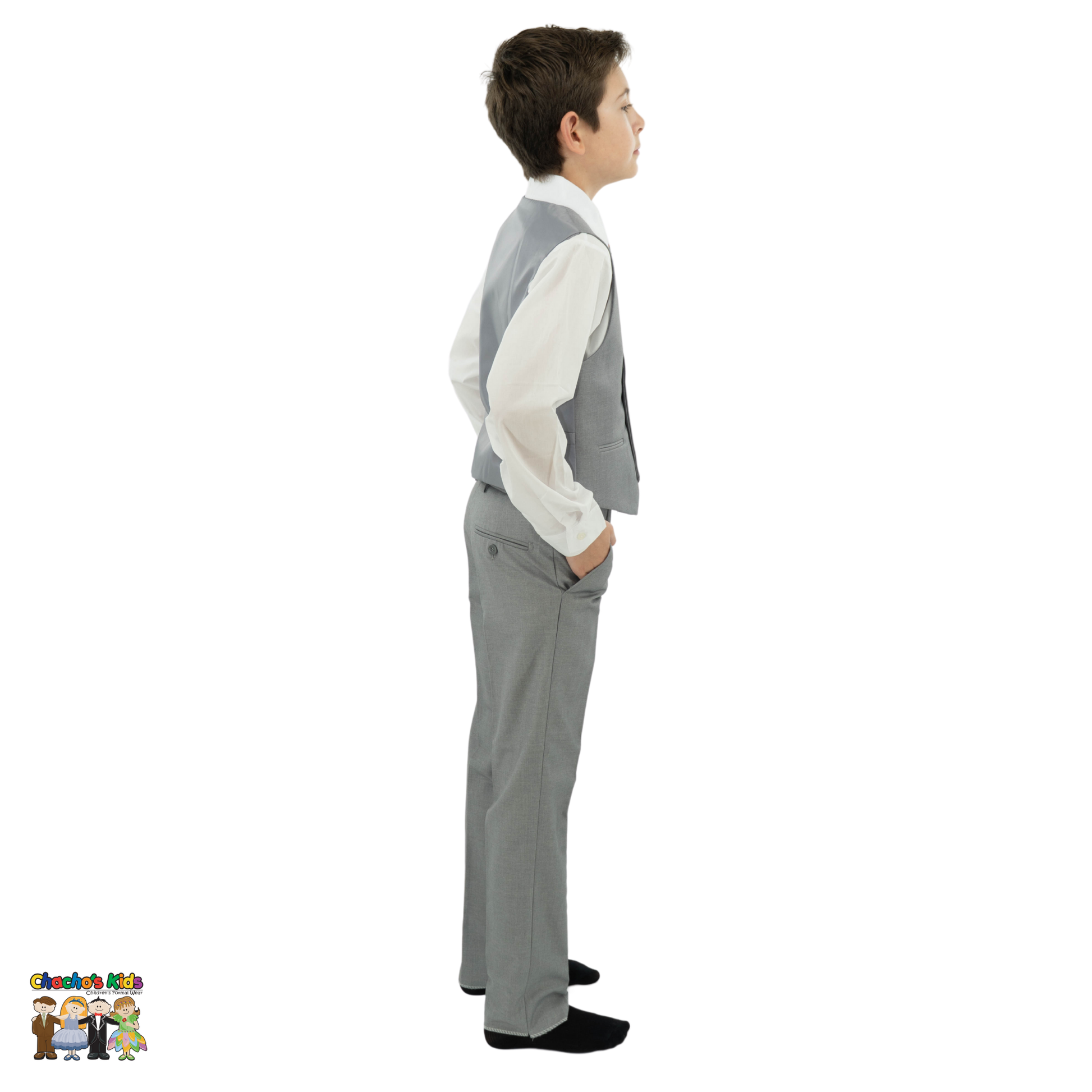 Classic Suit (BJ4005)-Boys-Gray-9-Chacho's Kids