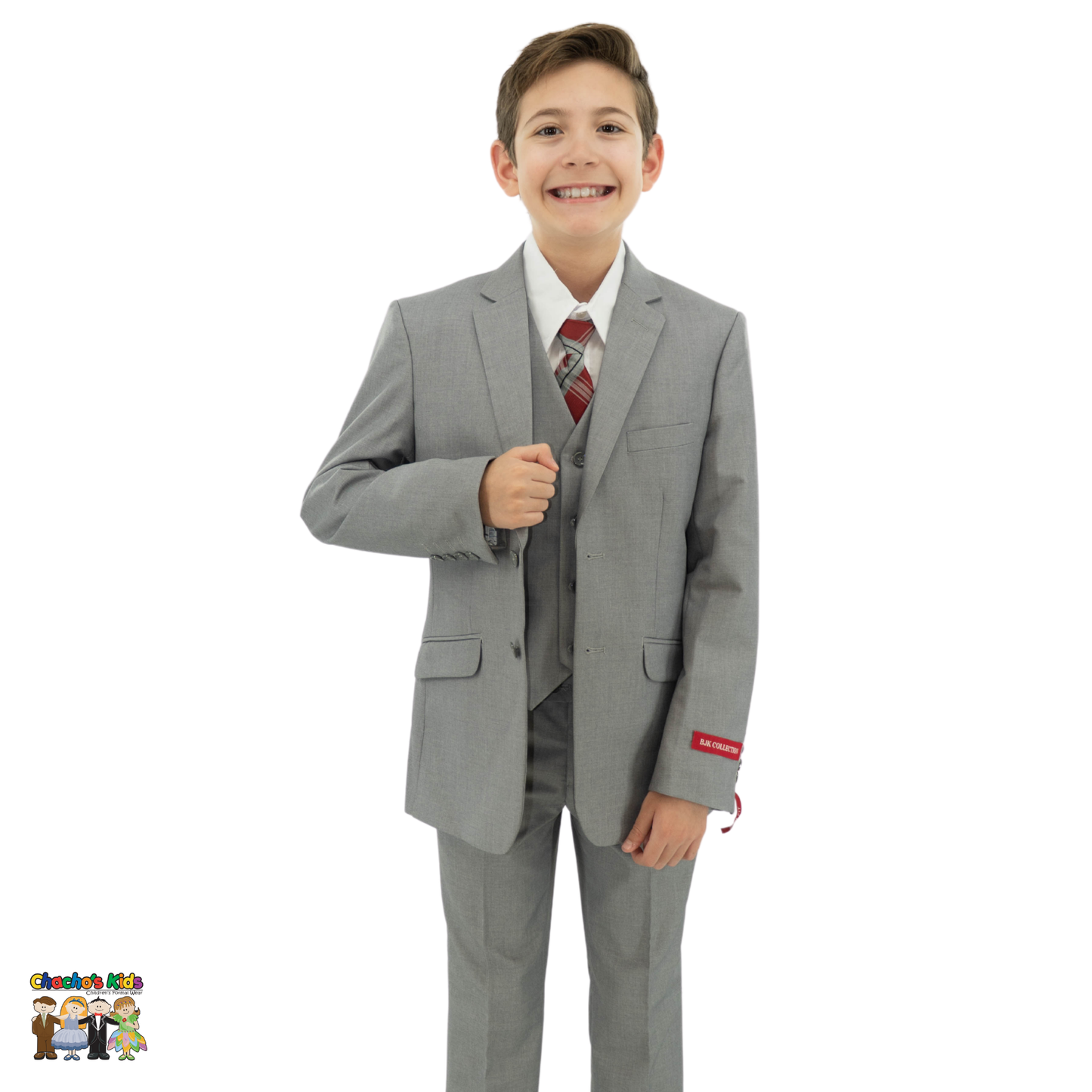 Classic Suit (BJ4005)-Boys-Gray-2-Chacho's Kids