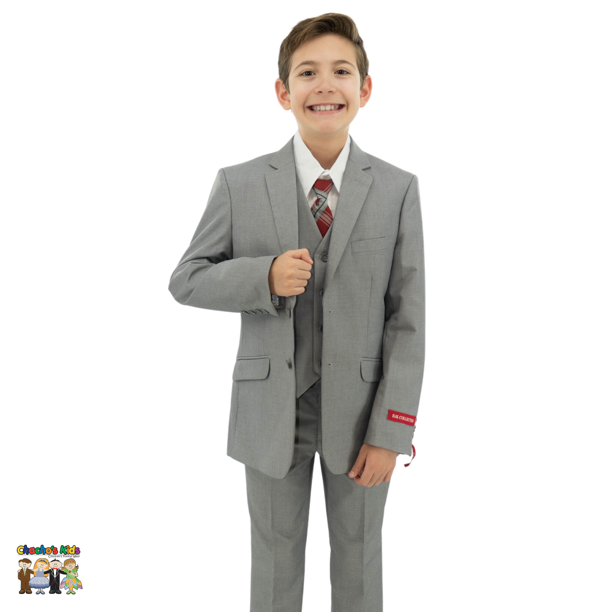 Classic Suit (BJ4005)-Boys-Gray-2-Chacho's Kids