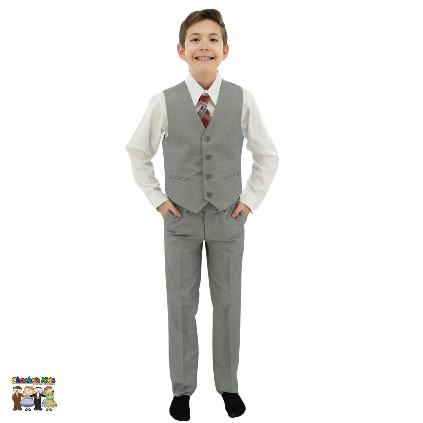Classic Suit (BJ4005)-Boys-Gray-6-Chacho's Kids