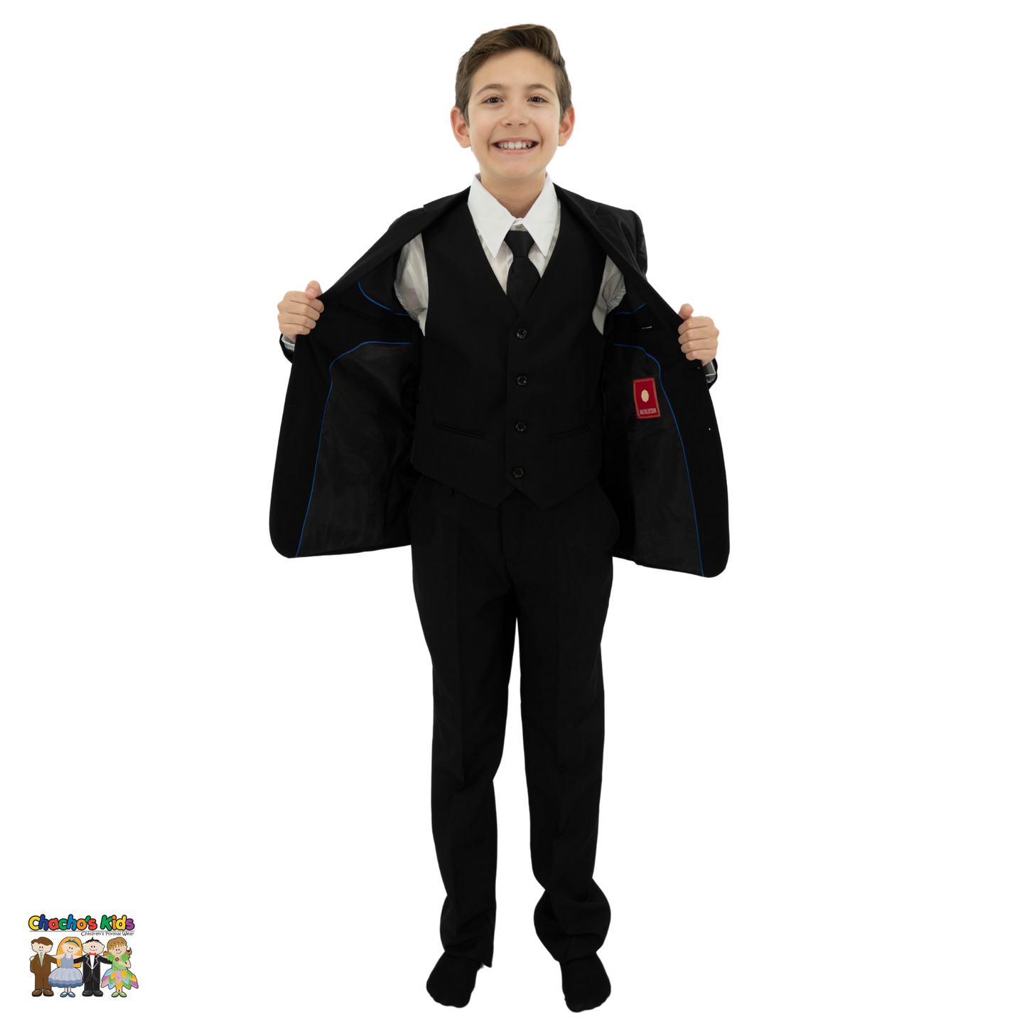 Classic Suit (BJ4005)-Boys-Black-4-Chacho's Kids