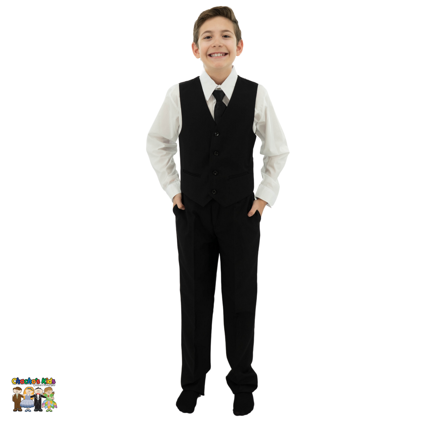 Classic Suit (BJ4005)-Boys-Black-8-Chacho's Kids