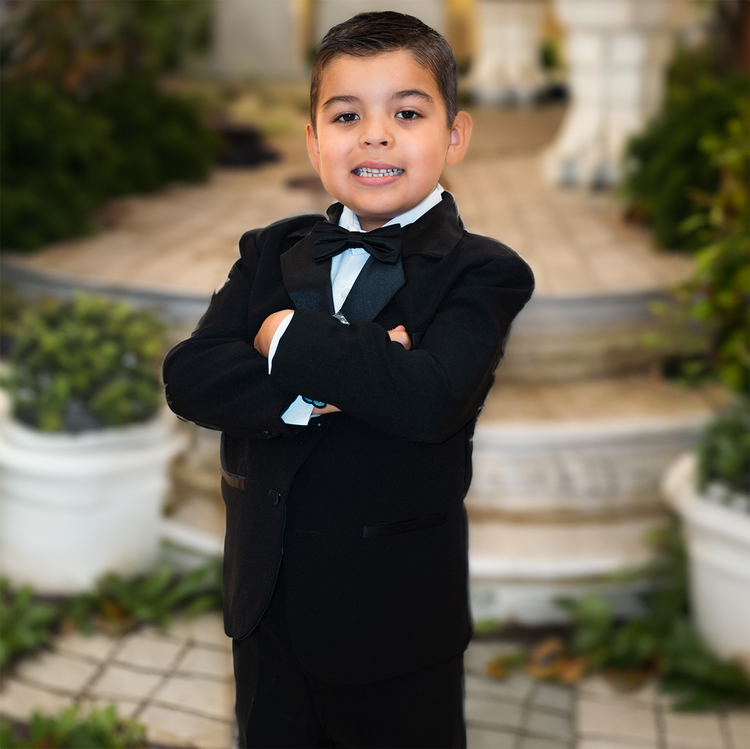 Boys Tuxedo, Black, Front