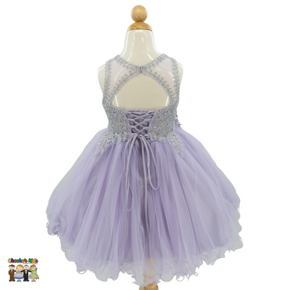 Embroidered Tulle Party Dress (9004)