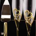Super Elegant Wedding Wine Cups/ Wedding Flutes & Serving Set- Gold-407-Wedding Accessories-Chacho's Kids