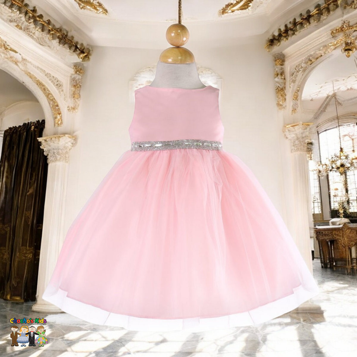 Baby Party / Flower Girl Dress (B-754)-Girls-Light Pink-S-Chacho's-Kids