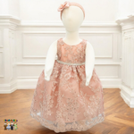 Baby Party / Flower Girl Dress (D-1616)-Girls-Rose Gold-S-Chacho's-Kids