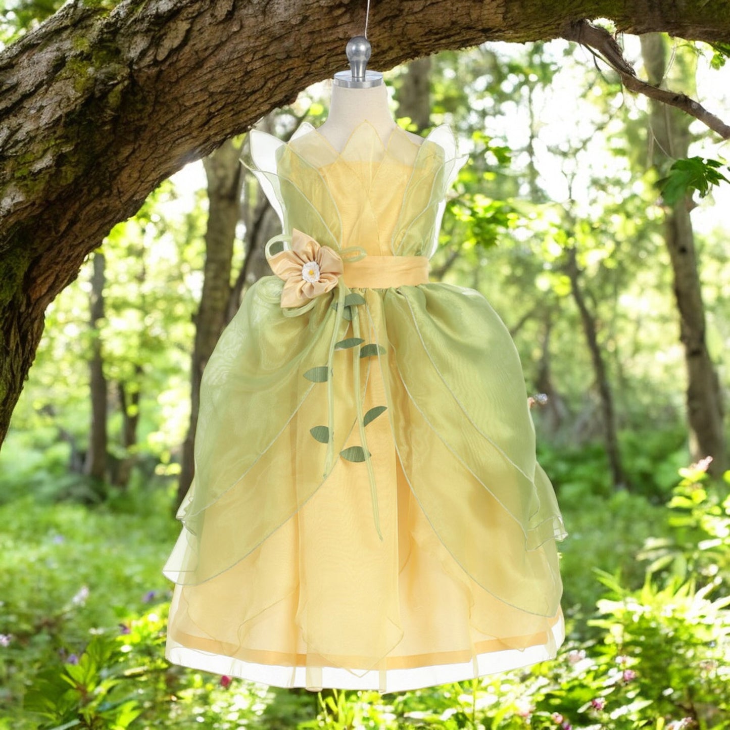 Baby Yellow & Green Princess Dress-Girls-6M-Chacho's Kids