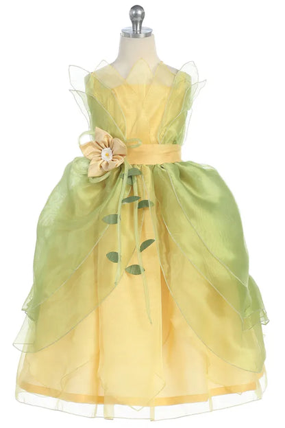 Yellow & Green Princess Dress (1211)-Girls-Chacho's Kids